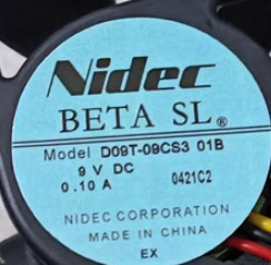 NIDEC D09T-09CS3/09CS2 01B BETASL NR-F500TX 9V 0.10A散热风扇