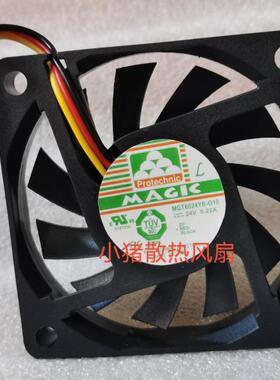 全新MAGIC MGT6024YB-O10 6010 24V 0.22A 6CM双滚珠耐用散热风扇