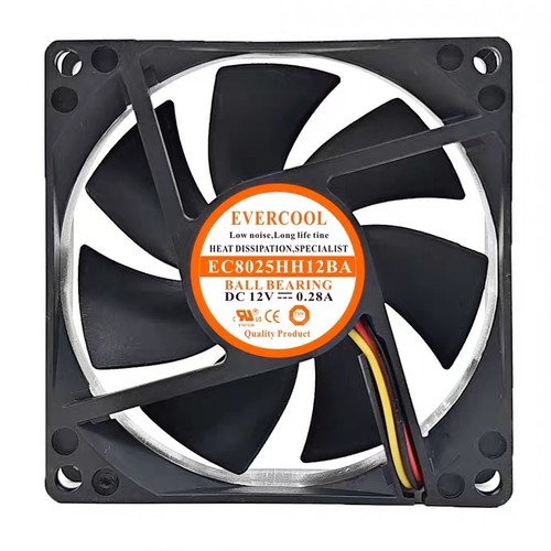 EVERCOOL/捷冷 EC8025HH12BA 12V 0.28A 8025 变频器8CM散热风机