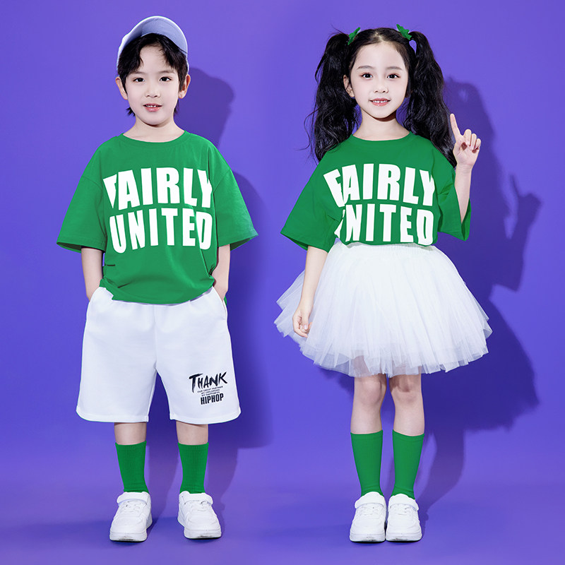 儿童演出服套装幼儿园舞蹈服男女童啦啦队服装小学生运动会表演服