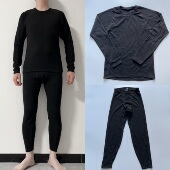 外贸户外抓绒衣内胆圆领套头男长袖 运动保暖加厚加绒打底裤 单防风
