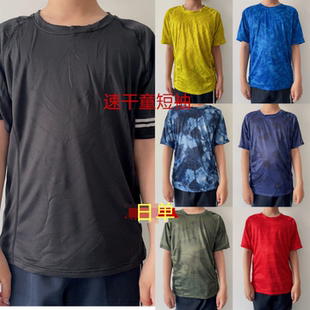 快 篮球排汗透气跑步半袖 外贸日单男女童户外速干运动短袖 T恤夏季