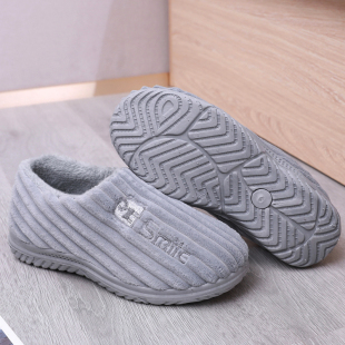 男包跟加绒加厚软底防滑舒适套脚室内外学生情侣毛毛鞋 冬季 棉拖鞋