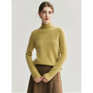 法式复古软糯慵懒半高领毛衣女高级感宽松保暖厚实内搭针织打底衫