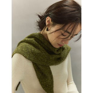 日系复古文艺风针织三角围巾披肩女秋冬慵懒时髦休闲保暖外搭围脖