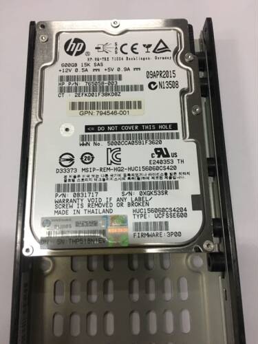 810761-001 793132-001  HP 3PAR   600GB 15K 12G SAS 2.5