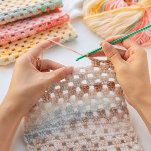 十刻云团喷毛纱渐变线钩织手工diy围巾材料包自制礼物秋冬保暖