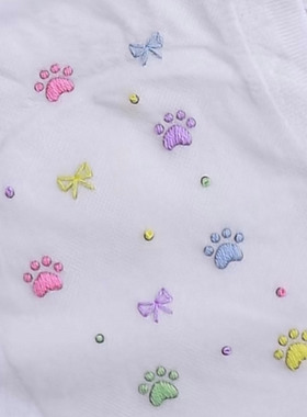 猫咪蝴蝶结2手工DIY刺绣字母领口花带图水溶纸衣服情侣礼物