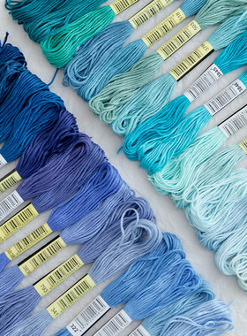 涤棉线手工diy刺绣绣线十字绣线25号线6股马赛克像素板粉蓝色系