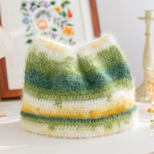 手工diy十刻雪宝毛线钩织猫耳朵帽子材料包自制礼物送闺蜜新手