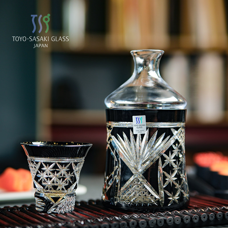 手工限量款日本进口东洋佐佐木八千代切子清酒壶清酒杯金箔冷酒器