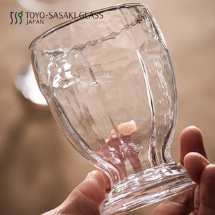 日本进口东洋佐佐木无铅玻璃家用精酿啤酒杯年轮玻璃杯茶饮咖啡杯