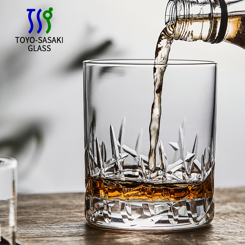 日本东洋佐佐木手工刻花威士忌杯
