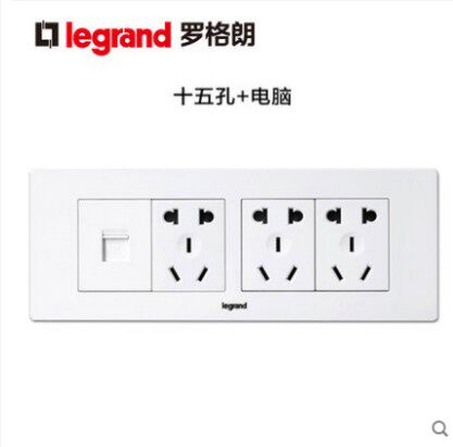 118型大盒15孔+6类网络插座面板