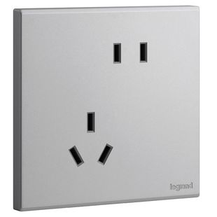 罗格朗86型画采错位五孔开关插座面板家用银色插板5孔斜五孔灰色