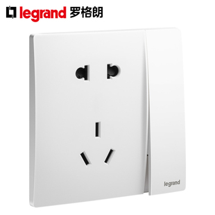 TCL罗格朗墙壁86型二三插一开五孔带开关的插座面板家用多孔插板