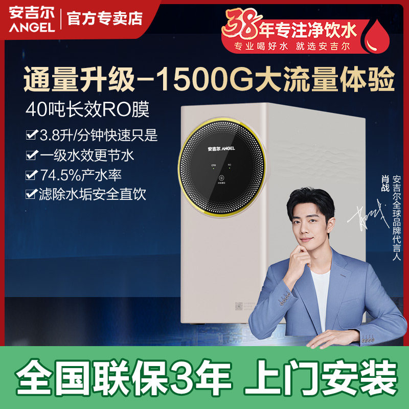 安吉尔净水器家用直饮自来水RO反渗透过滤器净饮水机Tech3800