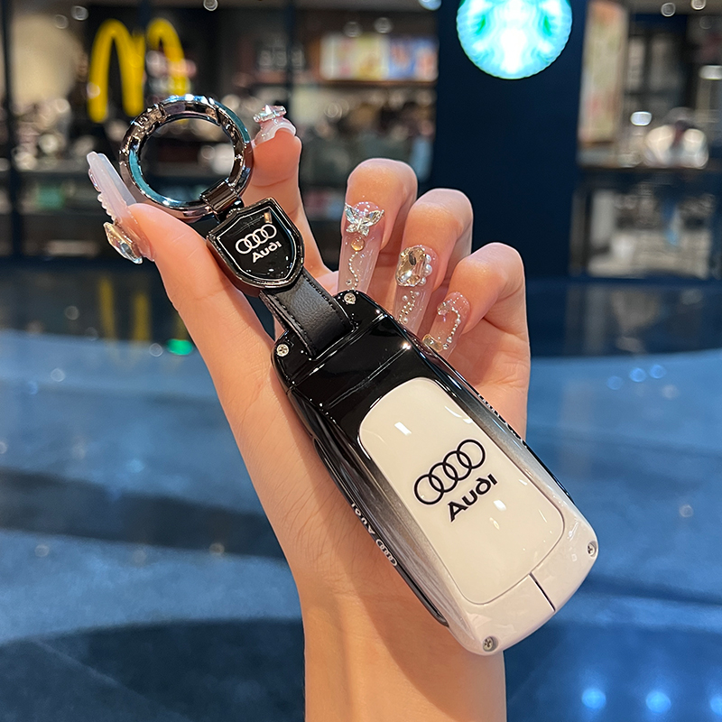 适用新款奥迪A4L车钥匙套Q5L高档Q7 A3 A6L A7 A8 Q2l Q3包扣壳女