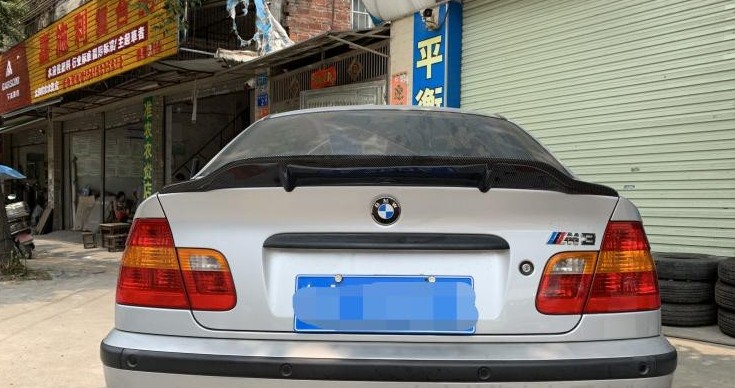 适用于宝马3系E46改装R款压翼卧式尾翼 E90 92 93 E89 Z4仿碳纤