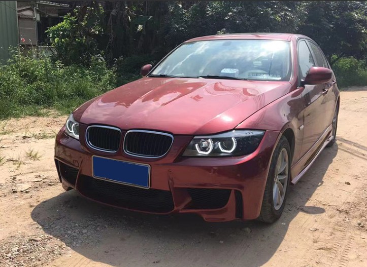 适用于宝马3系E90改装1m款大包围前铲后保险杠侧群机盖排气abs