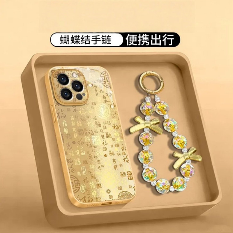 新年金色百福适用苹果17手机壳iphone16pro保护套防摔华为mate80/p80/nova15/小米17pro/reno15/x300/荣耀500