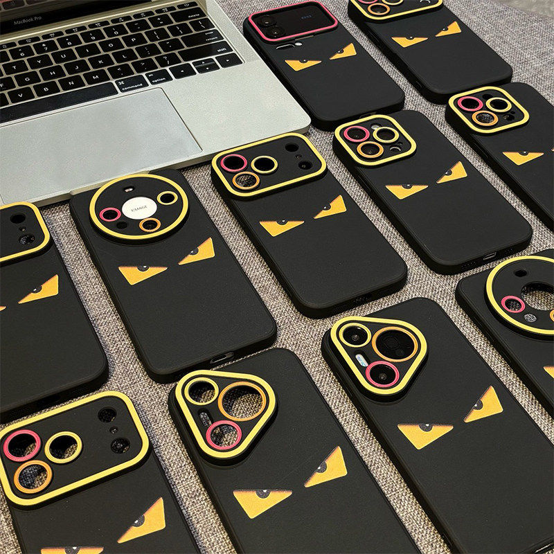 黑色小恶魔适用苹果17手机壳iphone16pro保护套简约华为mate80/nova15/p80/小米17pro/reno15/x300/荣耀500