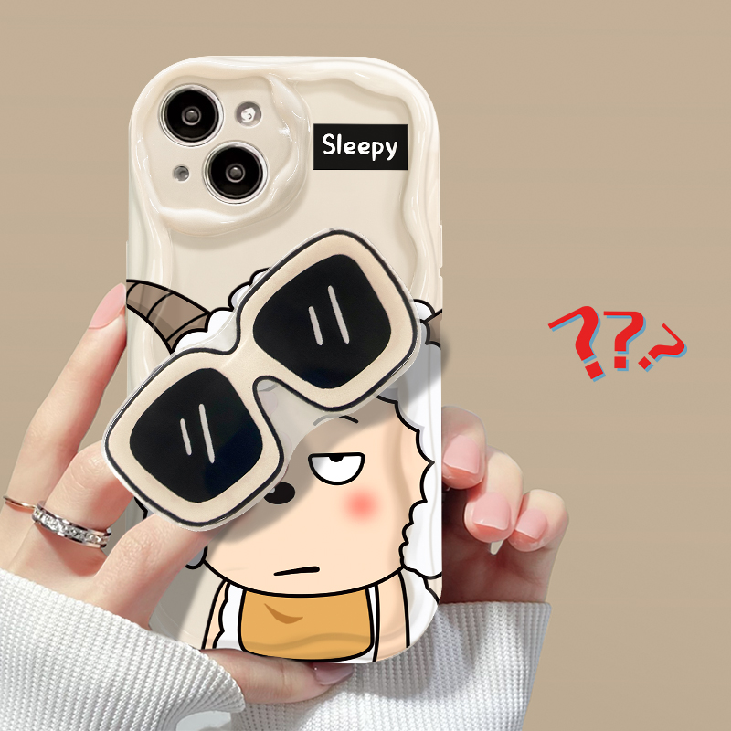 懒羊羊墨镜支架适用华为mate60手机壳荣耀100保护套新款nova12/11/10/7/9奶油纹p60全包畅享70防摔p50软硅胶