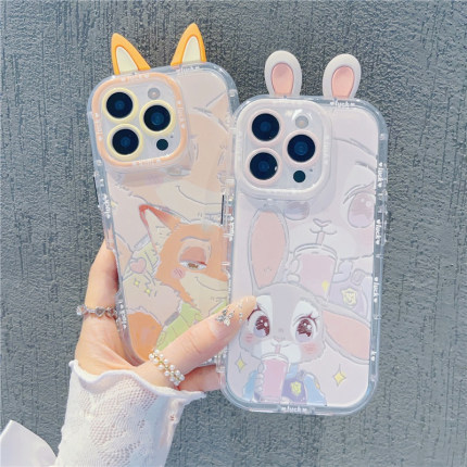朱迪尼克耳朵适用苹果16手机壳小米15保护套情侣opporeno13羽纱vivox200/s20防摔红米k80/note14软findx8/a3