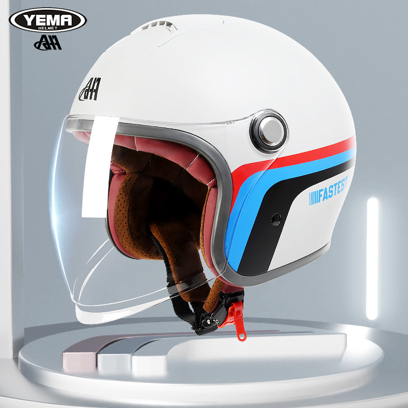 野马3C认证电动摩托车头盔男女士四季通用电瓶车夏季半盔安全盔帽