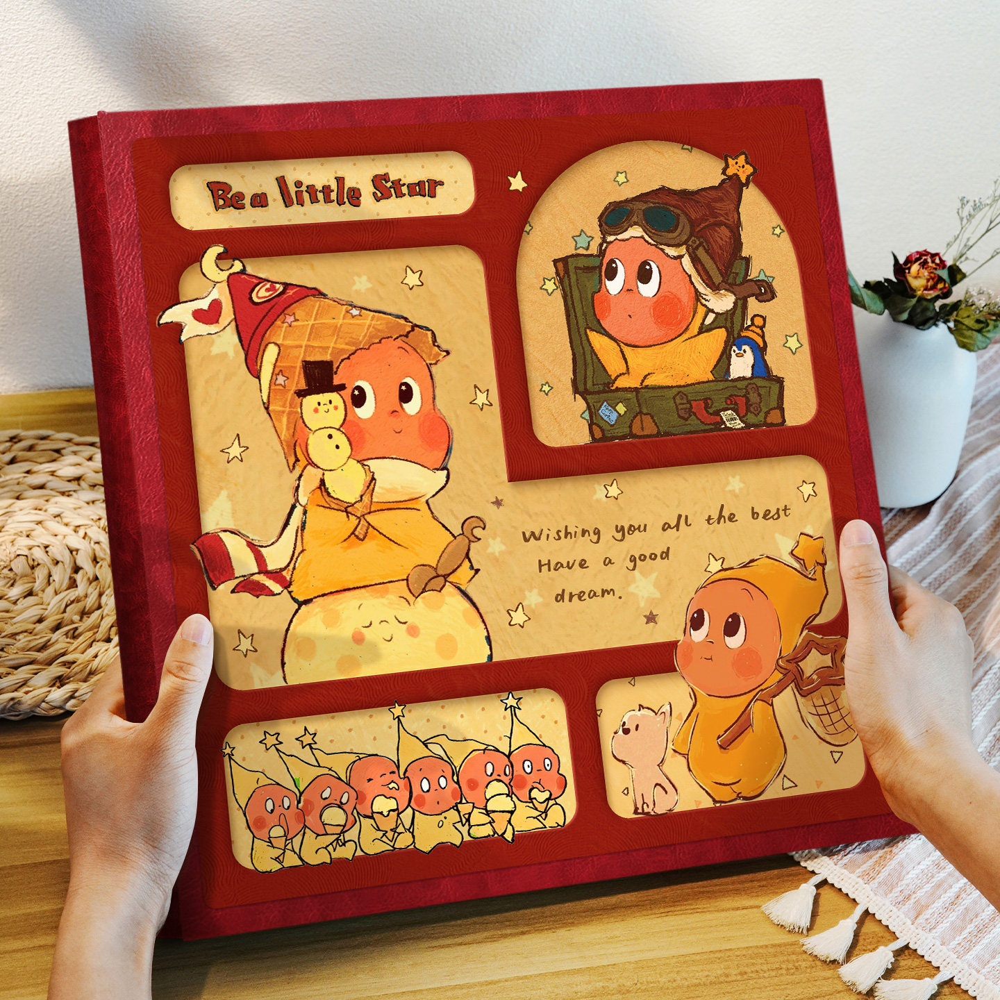 覆膜相册diy星星人粘贴纪念家庭宝宝成长5寸67拍立得影集照片收纳