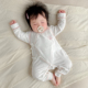 新生婴儿衣服长袖 连体衣薄空调服初生宝宝哈衣爬服斜襟护肚春夏季