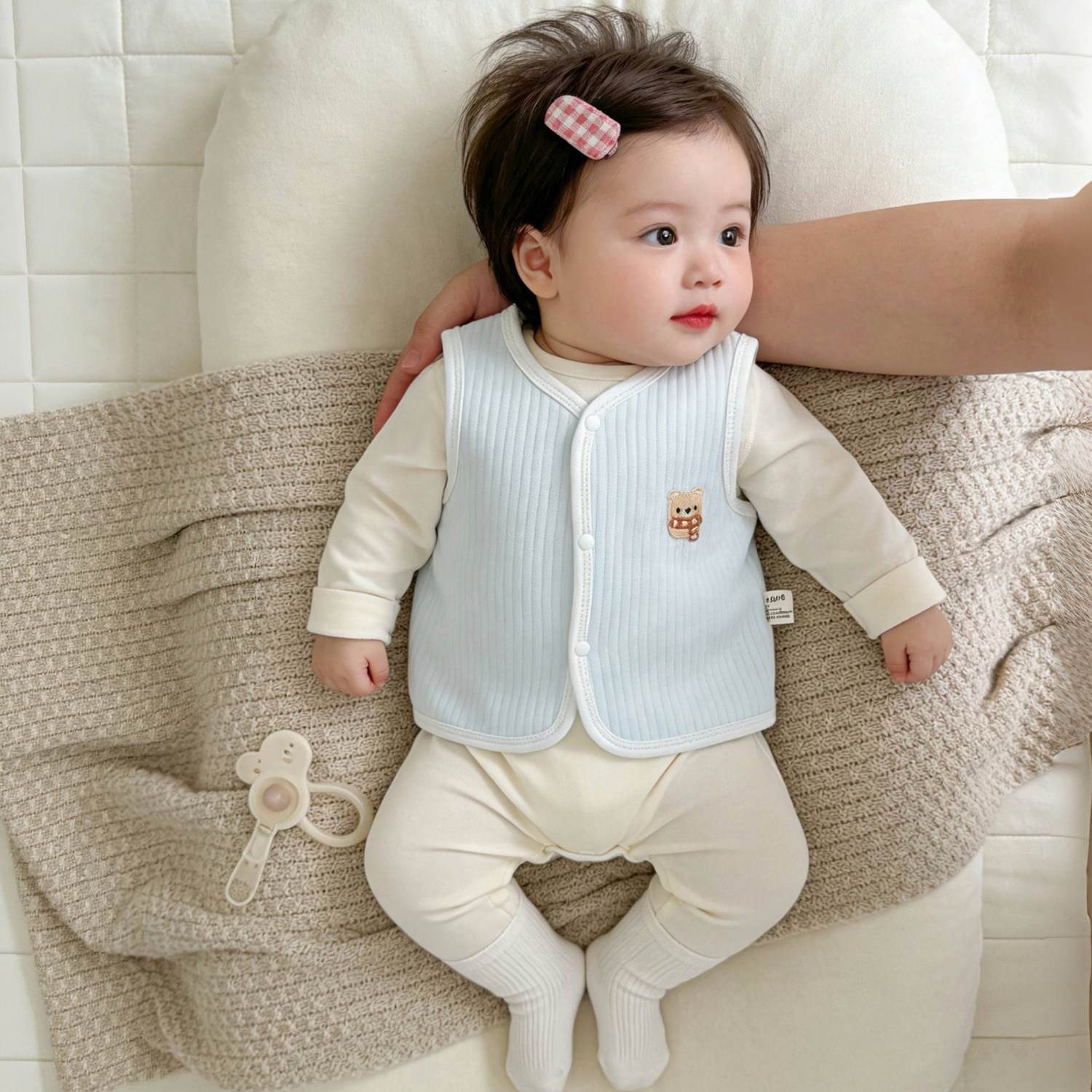 春秋季婴儿纯棉马甲男女宝宝夹棉小坎肩秋冬款保暖内搭背心小马夹