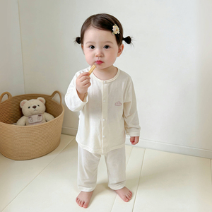 特价婴幼儿夏季薄款长袖空调服夏天套装分体两件套宝宝睡衣家居服