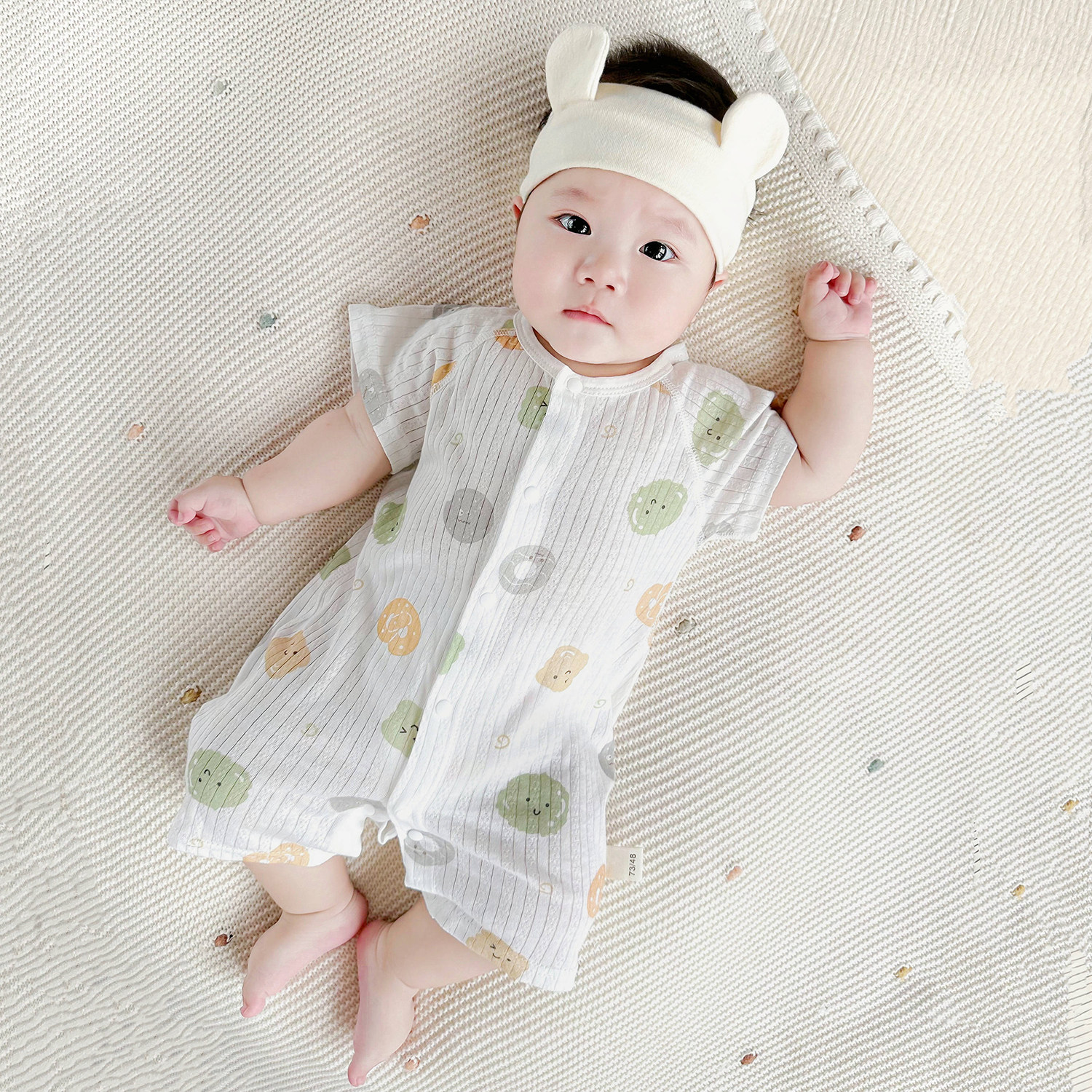 特价婴儿连体衣夏季短袖薄款爬服初生宝宝纯棉哈衣夏天空调服透气