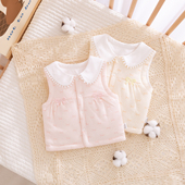 新生婴儿马甲纯棉秋冬季 小背心外穿洋气 夹棉马夹坎肩女宝宝春秋款