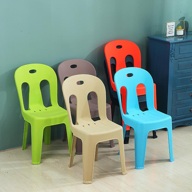 塑料靠背椅子磨砂加厚家用办公麻将椅夜市凳户外烧烤大排档餐桌椅