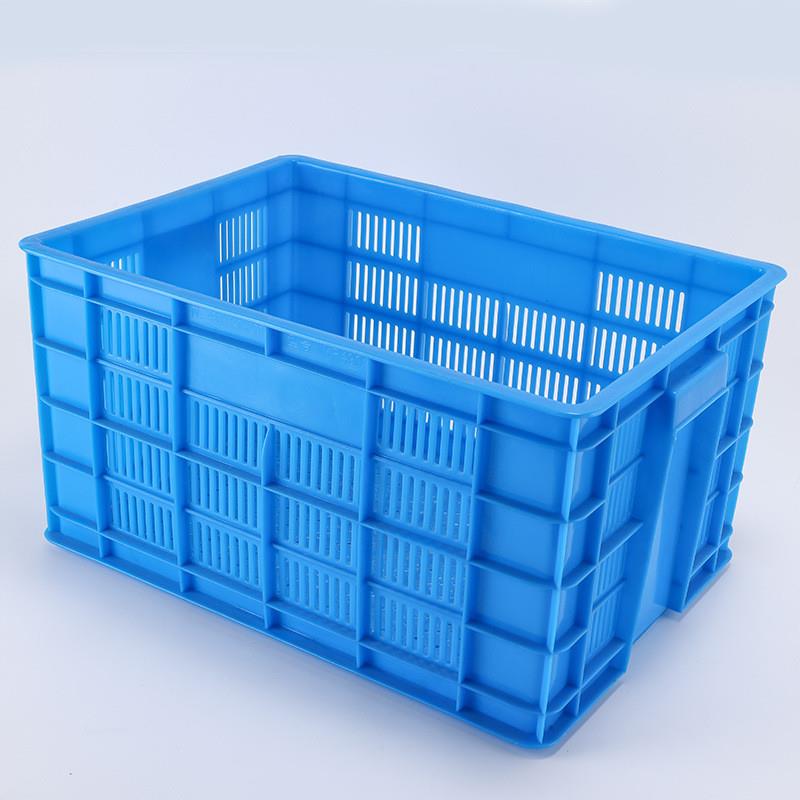 加厚全新料 490直眼圆眼筐 蔬菜塑料周转筐 蓝色白色水果筐