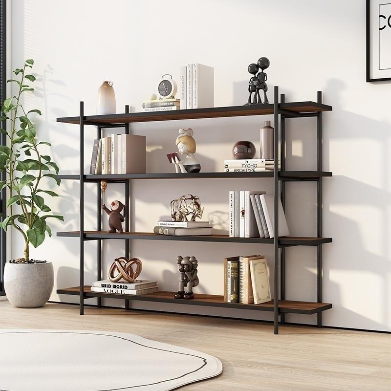简易复古架子书架展示架落地办公室多层隔断客厅铁艺网红置物架厂