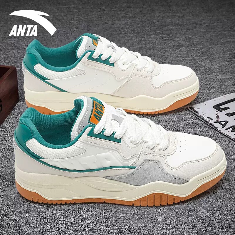 安踏满贯龙年板鞋男鞋2024秋季新款皮面防水老爹鞋男运动休闲鞋子