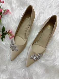 商场撤柜黑豹超值百搭新款单鞋新中式法式细跟女鞋高跟鞋