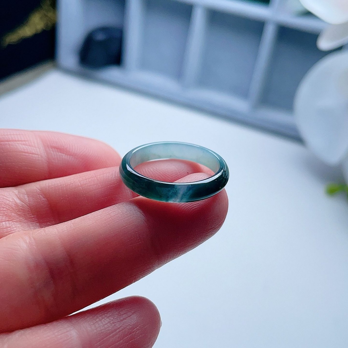 A货翡翠戒指晴水蓝绿飘花19.2mm天然老坑玉指环半山半水意境20#,珠宝/钻石/翡翠,戒指/指环,淘宝优惠券,粉丝福利购,淘宝优惠卷