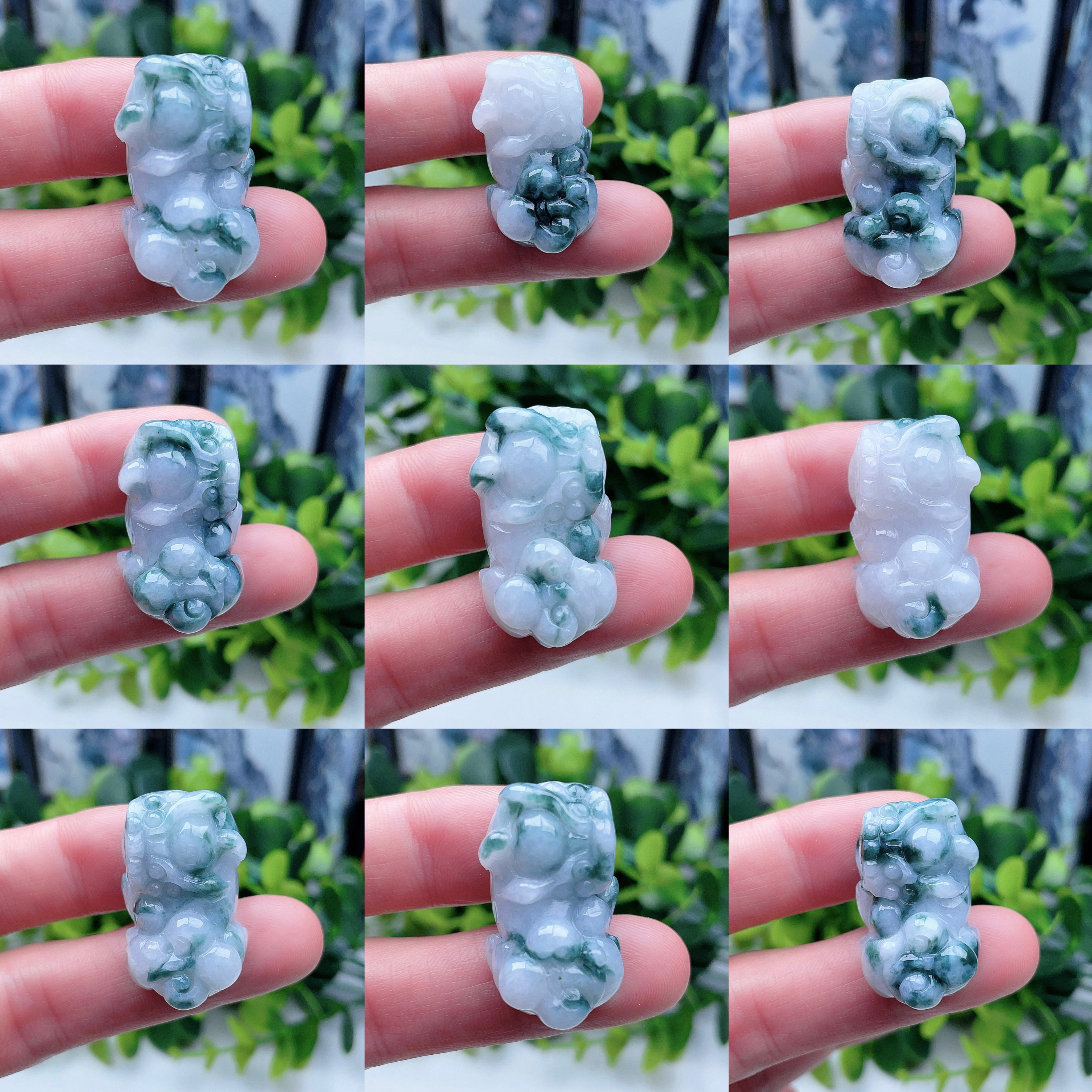 霸王貔貅吊坠有钱花翡翠皮丘挂坠