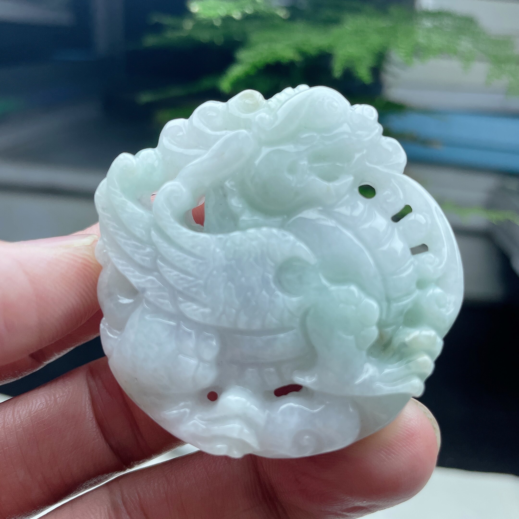 天然A货翡翠冰飘绿双彩飞天貔貅吊坠霸气入财如意皮丘项坠