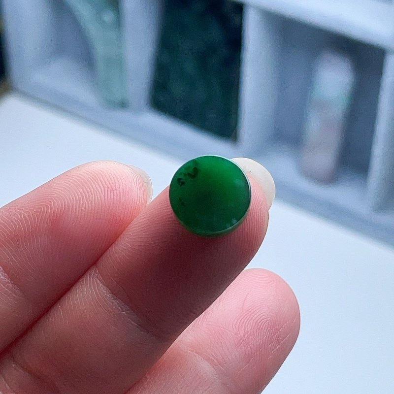 天然翡翠小无事牌吊坠满绿飘乌鸡