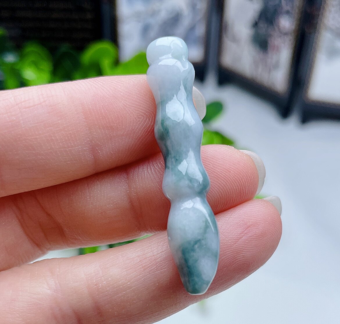 飘蓝花吊坠文昌笔翡翠文采转运
