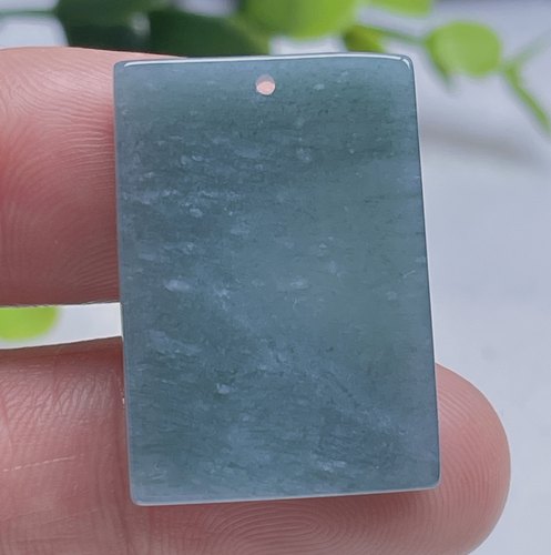 满绿无事牌吊坠玉佩翡翠飘雪花