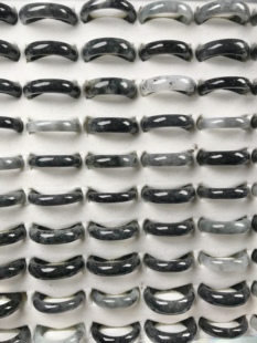 老坑翡翠A货乌鸡种指环水墨意境山水戒圈缅甸玉石玉戒指冰润水足