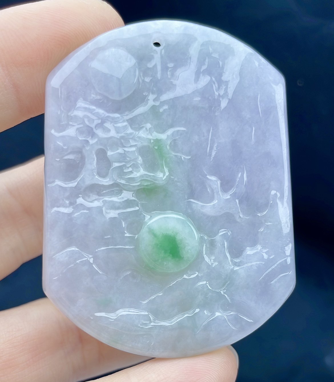 缅甸老坑天然糯种货淡翡翠吊坠