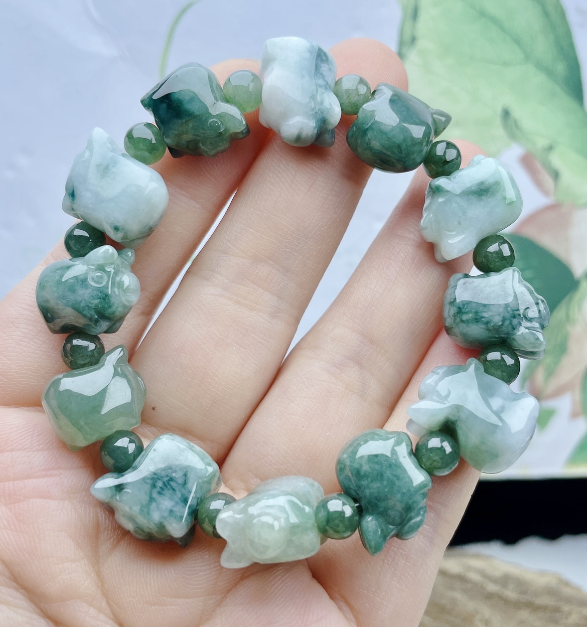 缅甸老坑天然货冰糯种双彩翡翠