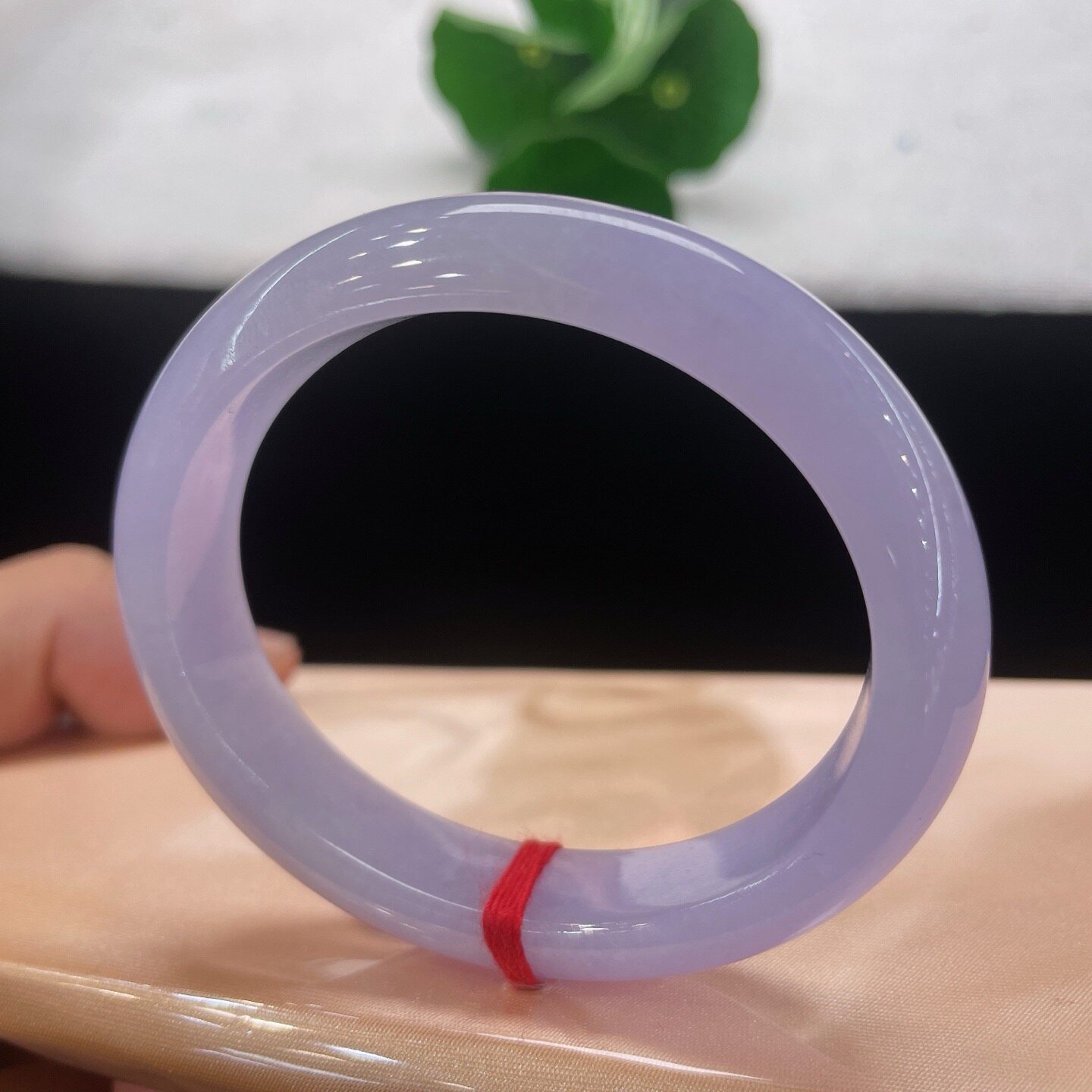 天然A货翡翠紫罗兰贵妃手镯53.1mm缅甸老坑玉镯适合正圈51镯子